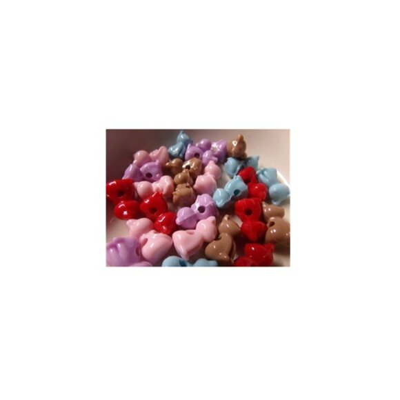 Mixed Color Cat Kitten Acrylic Beads - Picture 2 of 2